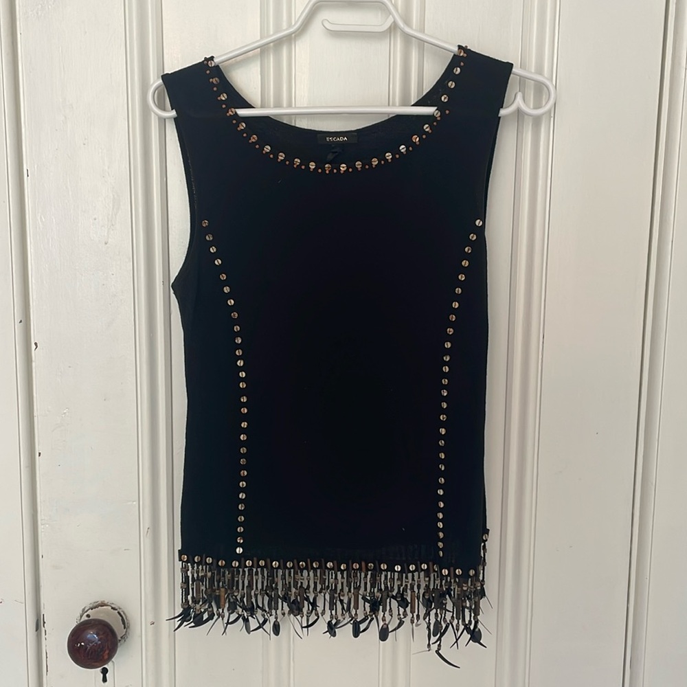Escada beaded tank